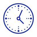 Clock icon blue